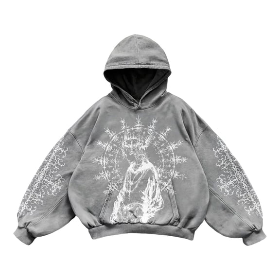 Mens y2k Hoodie Vintage Angel Graphic Hooded Sweatshirt American Gothic Comfortable Pullover Hoodies Fall Winter Fashion Streetwear