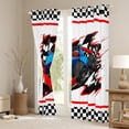 thumbnail image 3 of Manfei Kids Children Racing Car Blackout Curtains Set of 2 (52x84 Each),Geometric Plaid Window Curtains,Extreme Sport Curtains and Drapes,Super Cozy Room Decor, 3 of 6