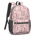 thumbnail image 2 of Cow and Flower Pink Pattern 17" Waterproof Oxford School Backpacks for Teens, S-Shape Padded Straps, for School, Travel, Hiking, Camping, 2 of 5