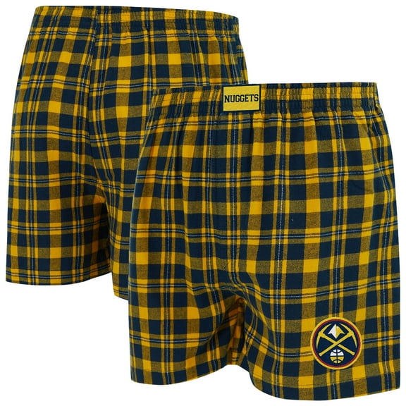 Men's Concepts Sport Navy/Gold Denver Nuggets Hawthorn Flannel Boxer