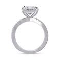 thumbnail image 4 of AFFY Split Shank Halo Engagement Ring for Women Center 7MM Princess and Round Lab Created Moissanite Wedding Promise Rings Jewelry Gift for Her In 10K Solid White Gold Size 4.5, 4 of 6