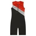 thumbnail image 3 of CHICTRY Kids Boys One-piece Swimming Bodysuit Color Contrast Gymnastics Cycling Sports Jumpsuit Red 12, 3 of 5