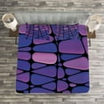 thumbnail image 3 of Ambesonne Abstract Quilted Bedspread Set 3 Pcs, Stained Graphic Drops, King Size, Purple Pink Black, 3 of 3