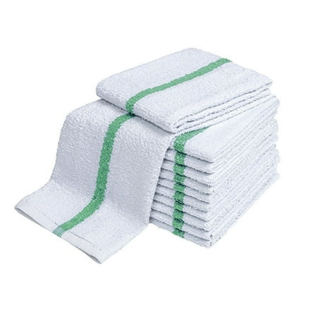 Heavy Duty Terry Cloth - GHP 600-Pcs Green Stripe 16