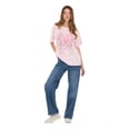 thumbnail image 3 of Forever 21 Women's Oversized Graphic Tee, Relaxed Fit Short Sleeve T-Shirt, Casual Streetwear Everyday Style Top, Pink, XXS-4X, 3 of 6