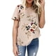 thumbnail image 5 of Camiseta de mujer con estampado floral, manga corta, cuello redondo, blusa informal, albaricoque, XXL Methold AP001919-17, 5 of 6