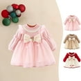 thumbnail image 7 of Zwiiyzr 8M-4T Infant Baby Girls Tutu Dress Kids Long Sleeve Bow Knot Shirt Spliced Tulle Dress Toddler Birthday Party A-Line Princess Gown Pink, 7 of 7