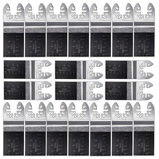 20Pcs Bi Metal Oscillating Multitool Saw Blades Metal Wood Universal Multi Purpose Tool Blades for Dewalt Fein Multimaster Bosch Dremel Rockwell Ryobi Porter Cable Black&Decker Craftsman etc.