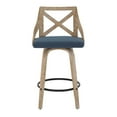 thumbnail image 5 of LumiSource White Washed Wood, Blue Fabric Charlotte Counter Stool - Set of 2, 5 of 9