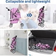 thumbnail image 5 of Dkeli 3-Wheeled Folding Dog Stroller with Free Pad & Cup Holder, Pink, 5 of 7