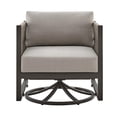 thumbnail image 2 of Cuffay Outdoor Patio Swivel Glider Lounge Chair in Dark Brown Aluminum with Cushions, 2 of 7