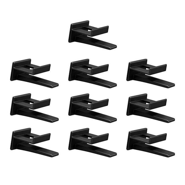 Bearachild Ganchos para sombreros modernos para pared, elegante perchero para almacenamiento eficiente, 10 piezas Almacenamiento y organización del hogar Negro 4.2x3.2 cm