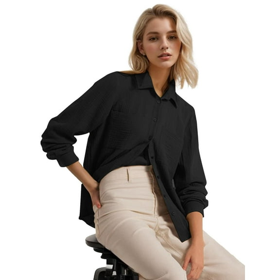 SANOPY Women's Pocket Long Sleeve Casual Shirt