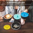 thumbnail image 5 of Silicone Cup Lids Drop Cup Cover 8 Set Anti-Dust Airtight Seal Mug Cover Silicone Drink Bowl Lids H, 5 of 5