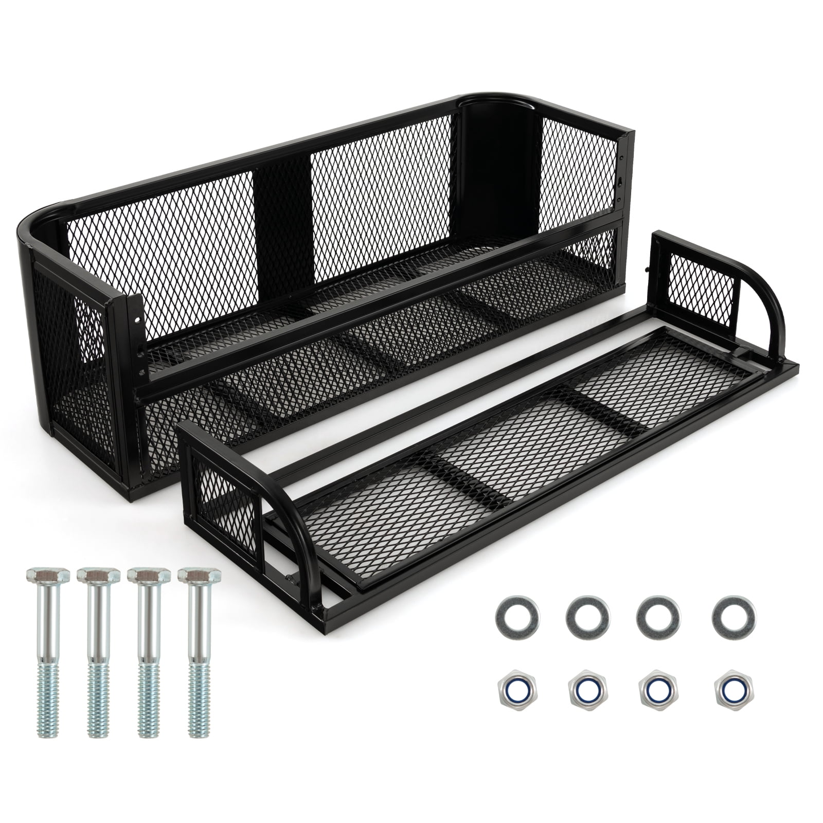 Utv Back Racks Costway ATV UTV Universal Rear Drop Basket Rack Steel Cargo Hunting ...