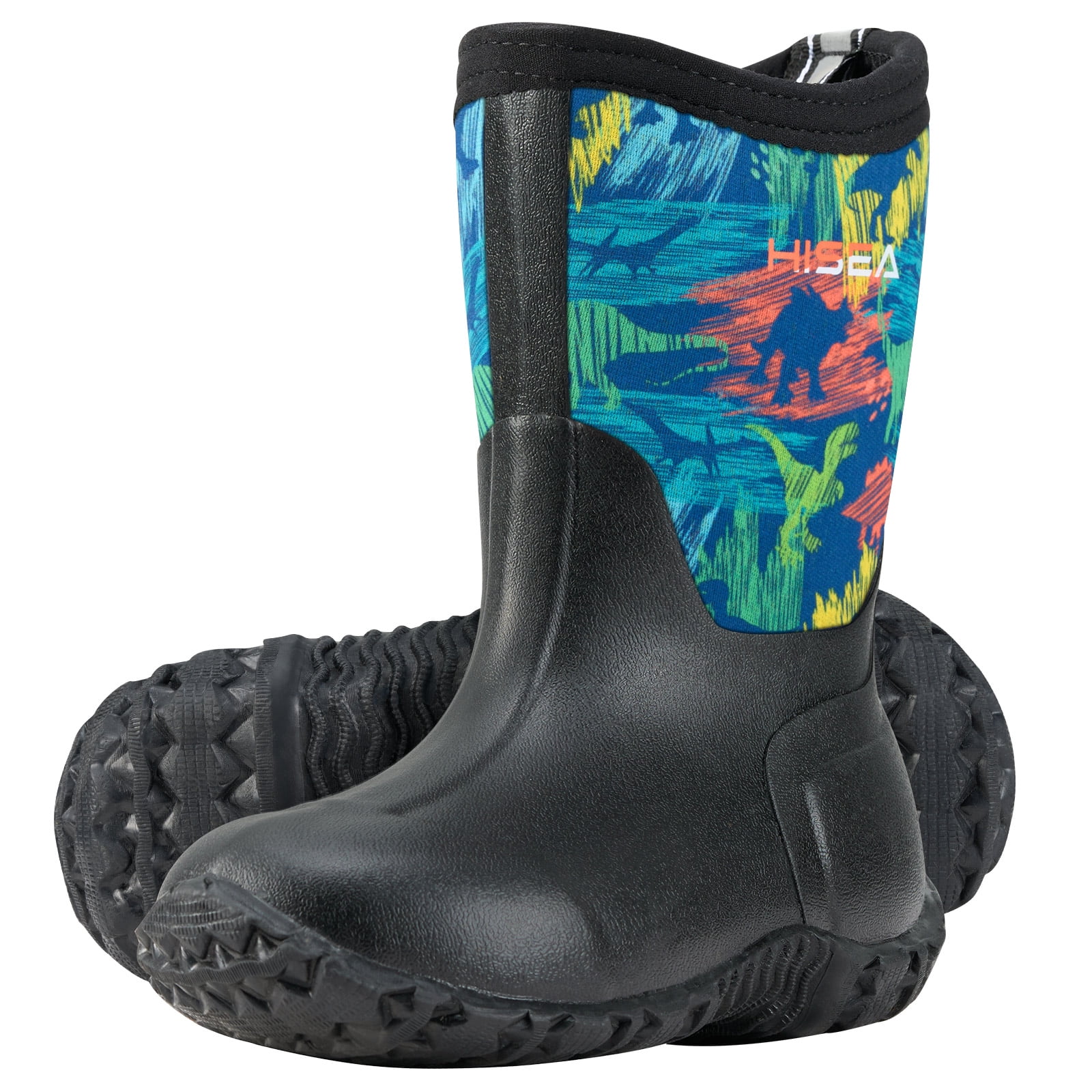 HISEA Kids Rain Boots Waterproof Neoprene Rubber Rainboots for Toddlers