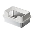 thumbnail image 2 of WLAGOOD High Wall Stainless Steel Kitty Litter Pan Semi-Enclosed Anti-Scatter Odor Control Non-Slip Scratch Proof Washable Litter Box for Large Cats - 19.7×13.8×8.7in, 2 of 6