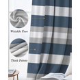 thumbnail image 3 of Haze Blue Stripe Blackout Curtains for Bedroom Living Room Darkening Curtains 63 Inches Long Farmhouse Blue Gray Striped Window Curtain 2 Panels Set Insulated Window Treatment Grommet Drapes 42"x63", 3 of 9