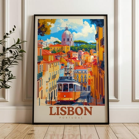 Lisbon Travel Poster - Portugal Wall Art Print, Illustration Poster, Artwork, Home & Office Decor, Gift Idea, Travel Print, Lisboa Print Wall Art, Modern Wall Decor, 24x36 UNFRAMED