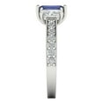 thumbnail image 3 of 1.88 ct Emerald Cut Simulated Blue Sapphire 3 Stone 14K White Gold Womens Engagement Ring, 3 of 5