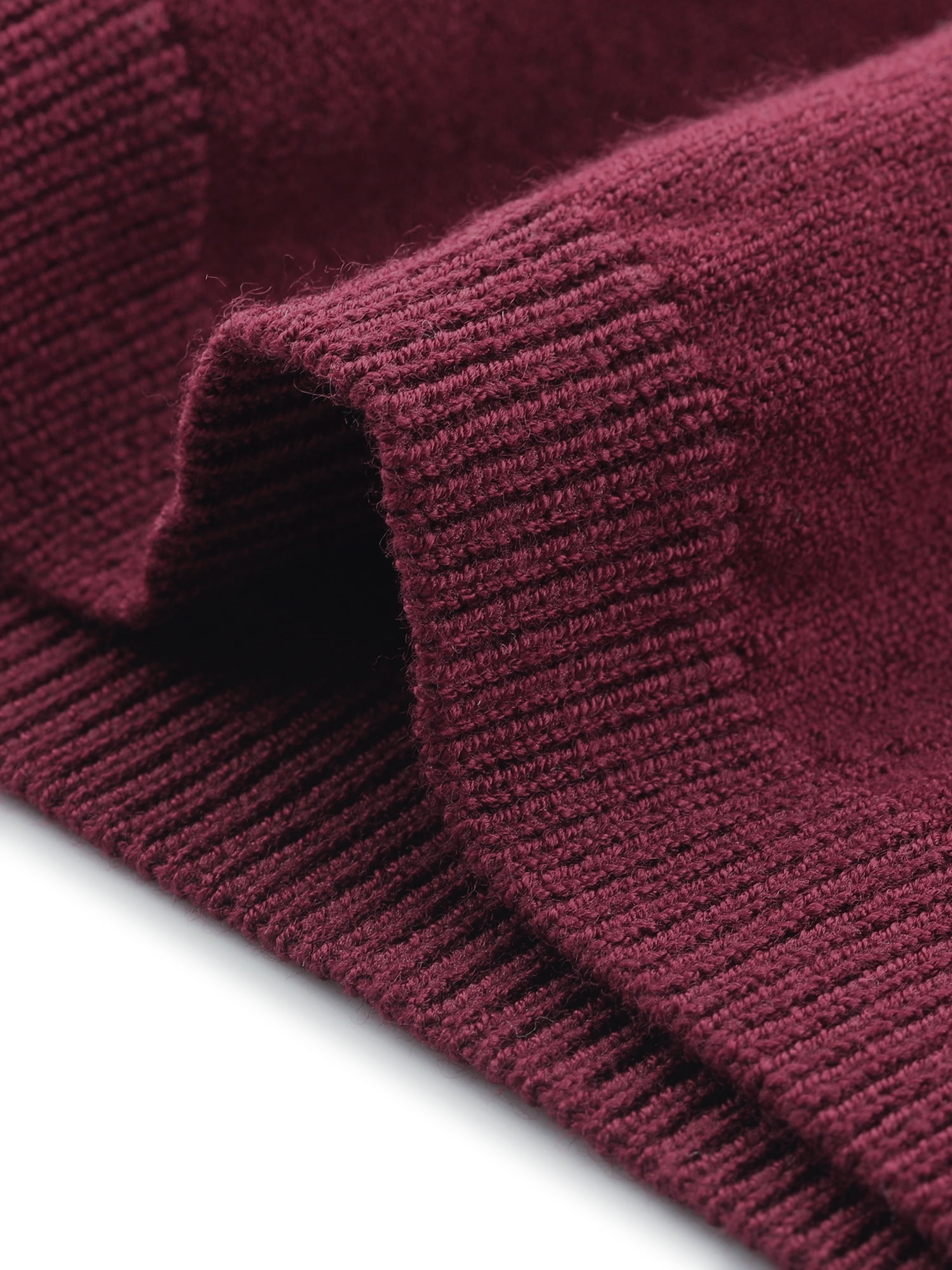DARING DIVA Women's Square Neck Long Sleeve Ribbed Knit Cute Top Shirts S Deep Red