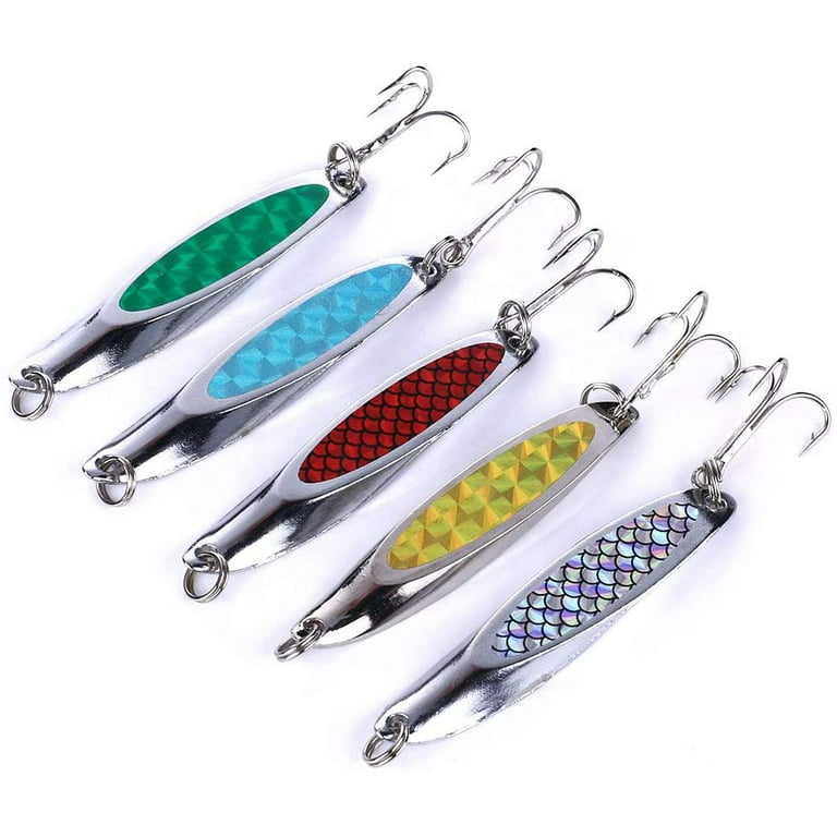 Stellar Silver Spoon Variety with Tape (5 Pack) 21g Fishing Lure with  Treble Hook Saltwater and Freshwater 