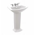 thumbnail image 2 of Toto Soiree 25-1/8" Pedestal Bathroom Sink with 3 Faucet Holes Drilled and Overflow, Pedestal Included, Available in Various Colors, 2 of 5