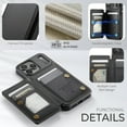 thumbnail image 4 of For iPhone 17 Pro Max Case with Card Holder, Wallet Case for Women Men with RFID Blocking, Durable Leather Kickstand Magnetic Clasp Shockproof for iPhone 17 Pro Max, 4 of 10