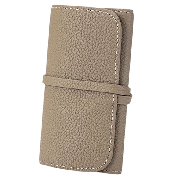 Estuche organizador de joyas para pendientes, de viaje, portátil, de piel sintética, para mujer, regalo práctico Gris