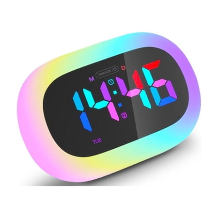Sinyiin Children Safe Silicone Alarm Clock with Multicolor Mood Light Touch Control