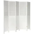 thumbnail image 2 of Red Lantern 6 ft. Tall Louvered Beadboard Room Divider with Freestanding Panels in White - 5 Panel, 2 of 6