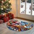 thumbnail image 6 of hengsof Indoor Doormat Christmas Winter Half Round Door Mat, Non-Slip Absorbent Entrance Welcome Mat, Front Porch Decor Mats Low-Profile Entryway Doormat Kitchen Fireplace Floor Mat, 6 of 6
