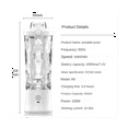 thumbnail image 3 of Licuadora portátil de 600 ml, exprimidor eléctrico, batidora de frutas, 4000 mAh, recargable por USB, minilicuadora y batidora de viaje, color negro, 3 of 8