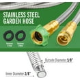 thumbnail image 3 of 304 Stainless Steel Short Garden Hose 3 ft with Female to Male Metal Connector, Anti-Leakage, Flexible & Lightweight Kink Free Water Hose, Easy to Use & Store (3ft), 3 of 8