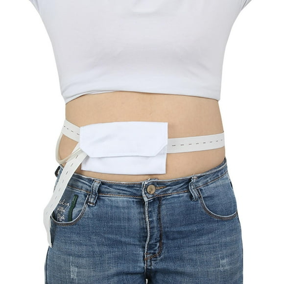 Cinturón de cintura abdominal, soporte de tubo de alimentación, almohadillas blanco Colcomx Cinturón de diálisis peritoneal