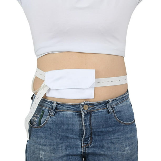 Cinturón de cintura abdominal, soporte de tubo de alimentación, almohadillas blanco Colcomx Cinturón de diálisis peritoneal