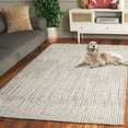 thumbnail image 3 of SAFAVIEH Abstract Nina Striped Geometric Area Rug, Light Gray/Ivory, 6' x 6' Square, 3 of 11