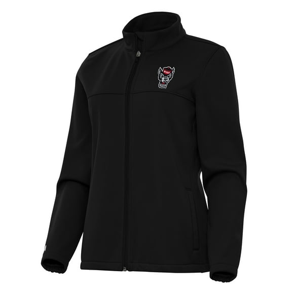 Women's Antigua Black NC State Wolfpack Links 2 Full-Zip Golf Jacket