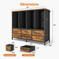 thumbnail image 2 of Afuhokles 8 Cube Bookcase, Storage Bookshelf with 6 Fabric Drawers, 4 Tier Bookcase with Open Display Shelves, Brown, 2 of 9
