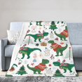 thumbnail image 2 of Dinosaur Blanket Gifts for Women Men Kids Cute Dino Blankets Soft Fuzzy Flannel Plush Throw for Couch Sofa Bed Home Decorative All Season 40"x50", 2 of 6