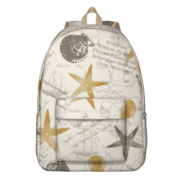 Coral Fish Tropical Seashell Travel Backpack – Lightweight Travel Backpack with Nautical Sea Life Design, Comfortable Carrying, Anti-theft Features for Outdoor Activities and Short-Term Travel