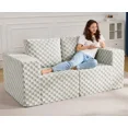 thumbnail image 7 of Modular Sectional Sofa 2 Seater Loveseat Modular Sofa Couch with Deep Seat Memory Foam Cloud Sofa Chair with Pillows Oversized Sectional Sofa for Living Room Bedroom (Plush GREYOLIVE, Loveseat), 7 of 7