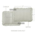 thumbnail image 5 of VHC Brands Farmhouse Bedding Finders Keepers White Tan Striped Pillow Cover Ruffled Standard Sham 21x27, 5 of 5