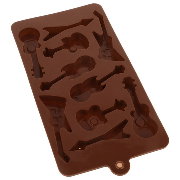WEUVEB DIY Coffee Silicone Chocolate Baking Mold Bass Guitar Design