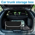 thumbnail image 4 of Soft Felt Car Bag Organizer Folding Car Storage Box Case seat Trunk Non Slip Fireproof with Handle Collapsible Space Saving for Fire Extinguishers Repair Tools Toys 19” x 9.4” x 6.2”(Dark, 4 of 11