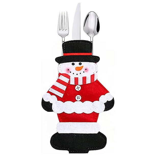 onlyliua para Interior/Exterior Cubiertos de Navidad Bolsa de Cubiertos de Navidad Decoración de Mesa Navideña Cocina
