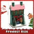 thumbnail image 2 of Wooden LED Christmas Village (Green) - Mini Glow Scene Decor, Perfect for Home Desktop Holiday, 2 of 8