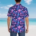 thumbnail image 4 of Pofeuu Blue Skull Rose Print Hawaiian Shirt for Men Sleeves Casual Button Down Summer Beach Dress Shirts T-Shirts,Small, 4 of 7