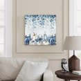 thumbnail image 2 of Wall Art Prints, Blue Pumpkin Fall Framed Canvas Prints for Bedroom Living Room Bathroom Office, Thanksgiving Watercolor Eucalyptus Leaves Gallery Wrap Wall Art Poster for Gifts Home Decor 20"x20", 2 of 9