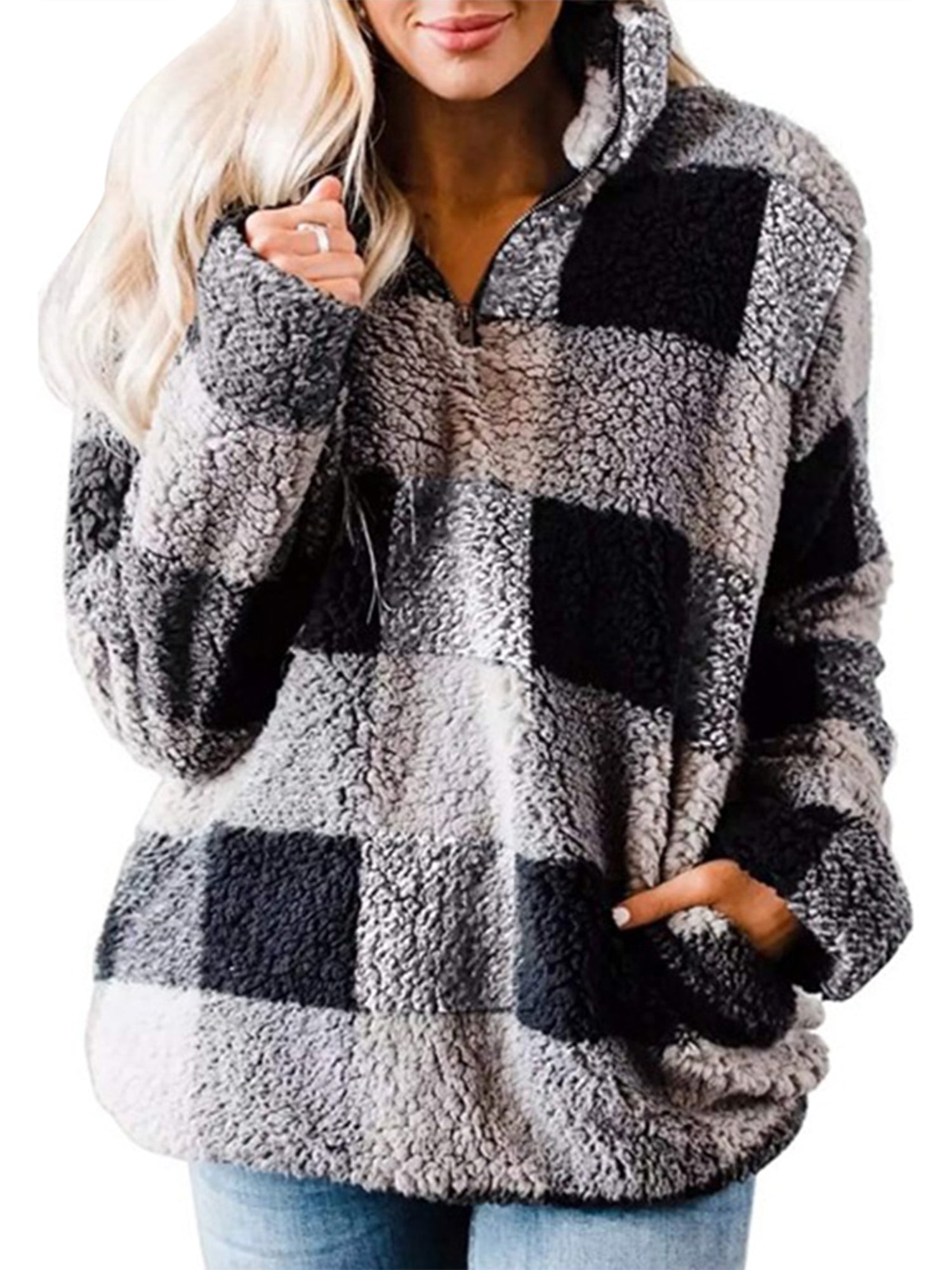sherpa fleece womens jacket